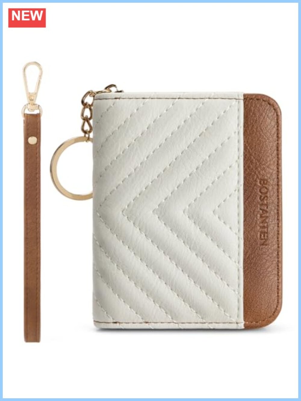 Small RFID Card Holder Vegan Leather Wristlet Keychain Wallet